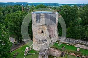 Panoramic view of an old Medieval Castle Tower