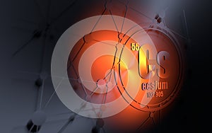 Cesium chemical element. photo