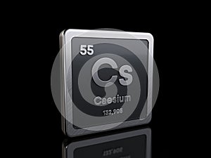 Cesium Cs, element symbol from periodic table series