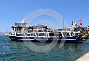 Tour Boat waiting for customers at Cesme Port