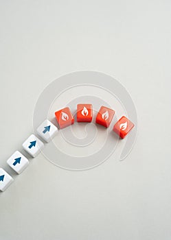 Cessation of growth and beginning of collapse.