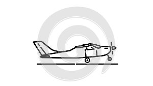 Cessna 150 line icon on the Alpha Channel