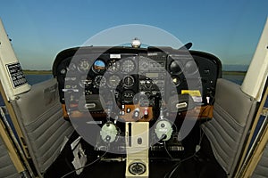 Cessna Cockpit With Headsets