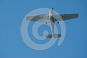 Cessna plane flying overhead
