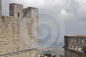 Cesta fortress overlooking San Marino. photo