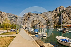 Cetina River in Omis, Croatia, Adriatic Sea