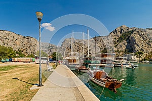 Cetina River in Omis, Croatia, Adriatic Sea