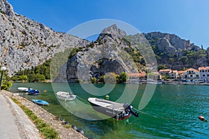 Cetina River in Omis, Croatia, Adriatic Sea