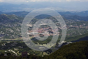 Cetinje aerial view photo