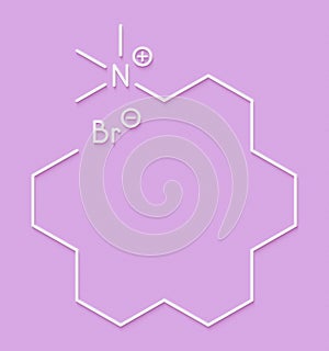 Cetrimonium bromide antiseptic surfactant molecule. Skeletal formula.