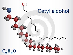 Cetyl alcohol, palmityl alcohol molecule. Used in cosmetic industry, as emulsifying agent in pharmaceutical preparations.