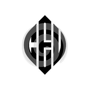 CEU circle letter logo design with circle and ellipse shape. CEU ellipse letters with typographic style. The three initials form a photo