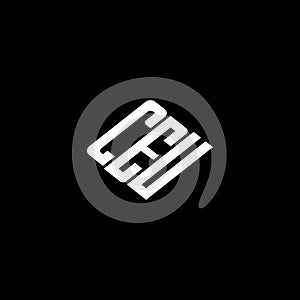 CEU letter logo design on black background