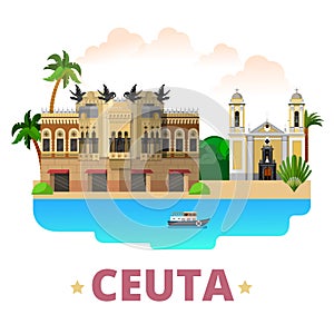 Ceuta country design template Flat cartoon style w photo