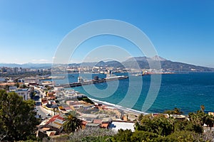 Ceuta and its port one summer afternoon photo