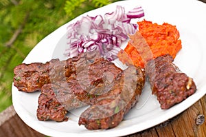 Cevapcici with ajvar paste