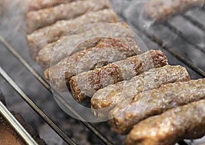 Cevapcici traditional skinless sausages from Balkan photo