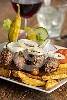 cevapcici with french fries