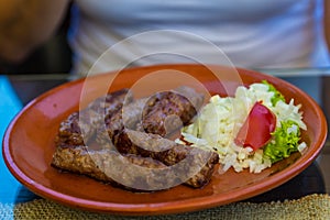 Cevapcici, a small skinless sausage, Zlatibor, Serbia