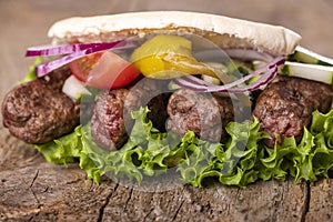 Cevapcici on wood