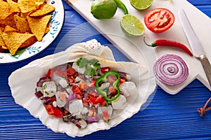 Ceviche Mexican style recipe with nachos