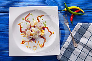 Ceviche recipe modern gastronomy style photo