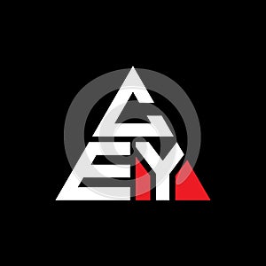 CEY triangle letter logo design with triangle shape. CEY triangle logo design monogram. CEY triangle vector logo template with red