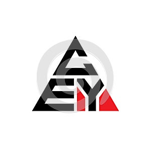 CEY triangle letter logo design with triangle shape. CEY triangle logo design monogram. CEY triangle vector logo template with red