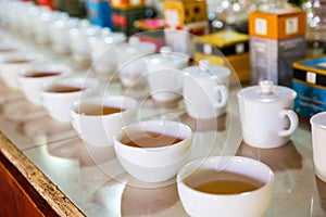 Ceylon tea tasting cups, tourist excursion