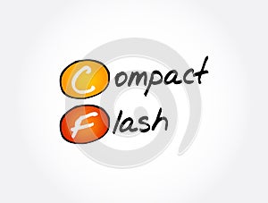 CF - Compact Flash acronym, technology concept background