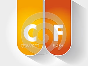 CF - Compact Flash acronym, technology concept background