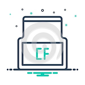 Mix icon for Cf, alphabet and brand