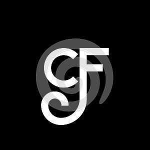 CF letter logo design on black background. CF creative initials letter logo concept. cf letter design. CF white letter design on