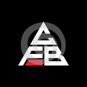 CFB triangle letter logo design with triangle shape. CFB triangle logo design monogram. CFB triangle vector logo template with red