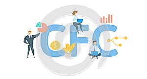 CFC, Court of Federal Claims. Concept with keywords, people and icons. Flat vector illustration. Isolated on white.