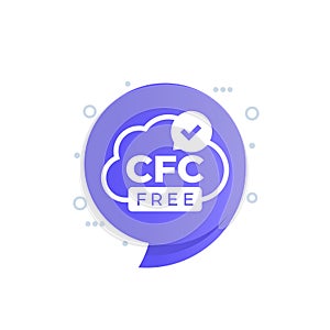 CFC free icon, vector label