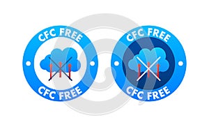 CFC free sign. Chlorofluorocarbons or freon. Vector illustration.