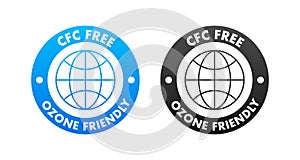 CFC free sign. Chlorofluorocarbons or freon. Vector illustration.