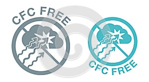 CFC free sign - freon, inhaler aerosol component