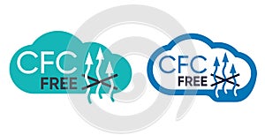 CFC free sticker - freon, aerosol inhaler compound