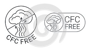 CFC free - strikethrough freon, flat emblem