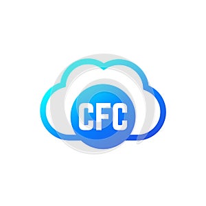 CFC gas icon with a cloud