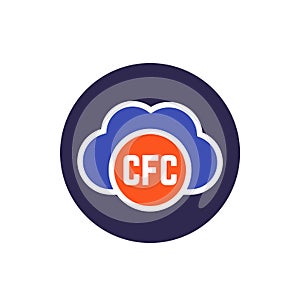 CFC gas icon with a cloud, vector