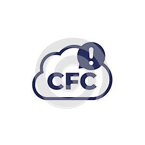 CFC icon with cloud, chlorofluorocarbons vector