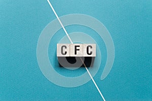 CFC word concept on cubes