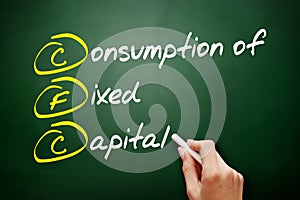 CFC â€“ Consumption of fixed capital acronym, business concept pn blackboard