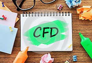 CFD - Contract For Difference acronym, business concept background photo