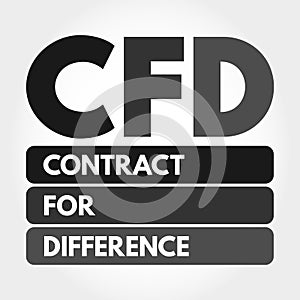 CFD - Contract For Difference acronym concept