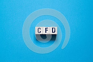 CFD - Contracts For Difference,word concept on cubes