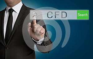 Cfd internet browser is operated by businessman